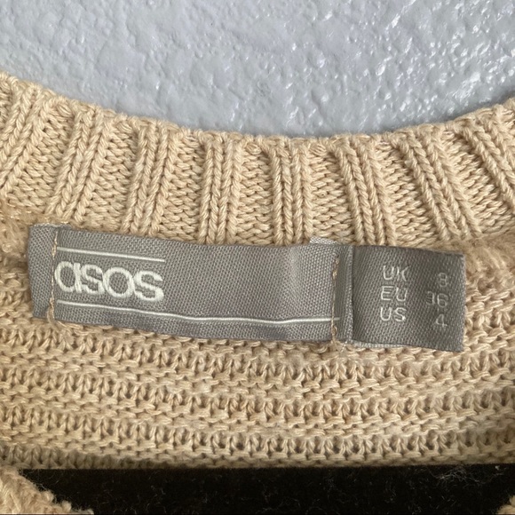 ASOS Cold Shoulder Open Sleeve Ribbed Sweater - Picture 4 of 6
